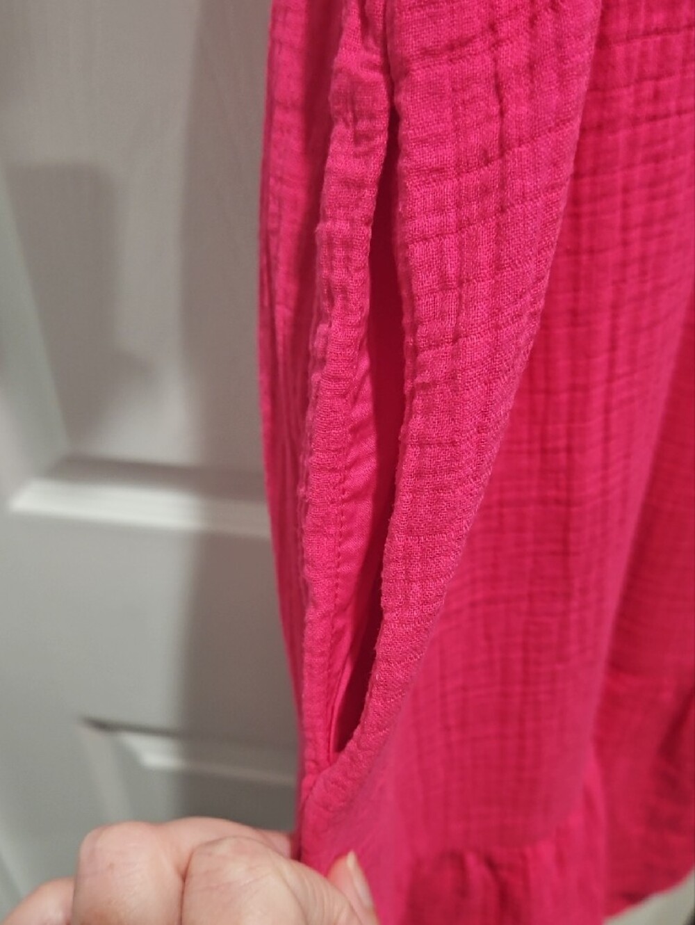 Universal Thread Hot Pink Puff-Sleeve Tiered Dress - Picture 9 of 11